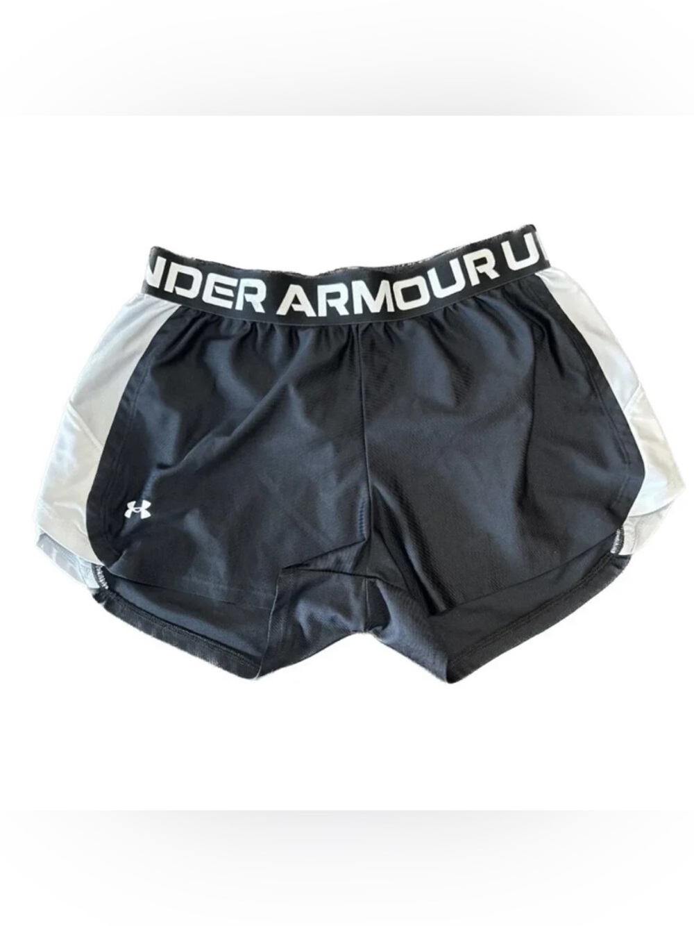 Under Armour Athletic Loose Side Stripe Running Shorts Black & White Size S